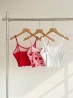 Slumberry CURVE 3pcs/Set Cute Avocado Heart Bow Print Camisole Plus Size Women Sleepwear Top - Image 2