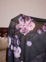 Slumberist Vintage Sexy Mesh Purple Floral Print Camisole Nightgown Elegant Fitted Dress Women Plus Size - Image 8