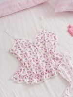 Slumberry CURVE Plus Size Sweet Cute Bow & Cherry Print Lace Camisole Top 2 Pieces Set - Image 5