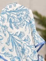 Serenescape Plus Size Women's Floral Print Short Sleeve Top And Long Pants Casual Daily Home Sleepwear Set - Image 8