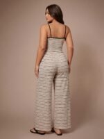 Lazeform Women's Casual Striped Camisole & Long Pants Plus Size Pajama Set - Image 2