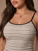 Lazeform Women's Casual Striped Camisole & Long Pants Plus Size Pajama Set - Image 3