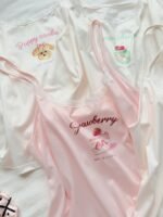 Slumberry CURVE Plus Size Women Sweet Cute Lace Camisole Dessert Ice Cream Cookie Print Knit Pajama Top 4pcs Set - Image 7